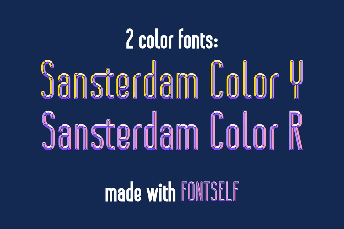 Пример шрифта Sansterdam Color R Regular
