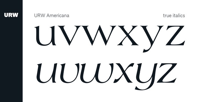 Пример шрифта Americana Italic