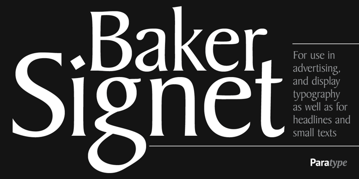 Пример шрифта Baker Signet