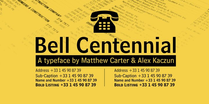 Пример шрифта Bell Centennial