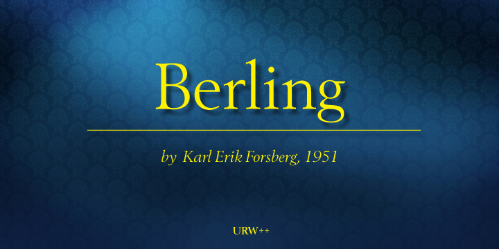 Пример шрифта Berling