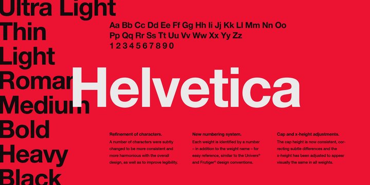 Пример шрифта Helvetica LT