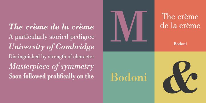 Пример шрифта Bodoni Book Bold Italic