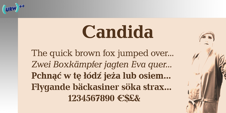 Пример шрифта Candida