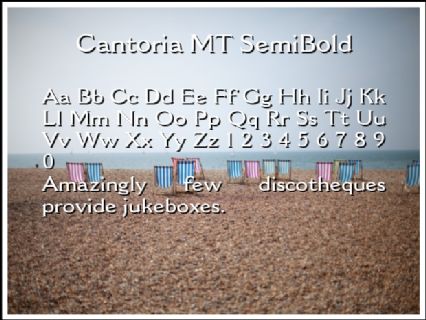 Пример шрифта Cantoria