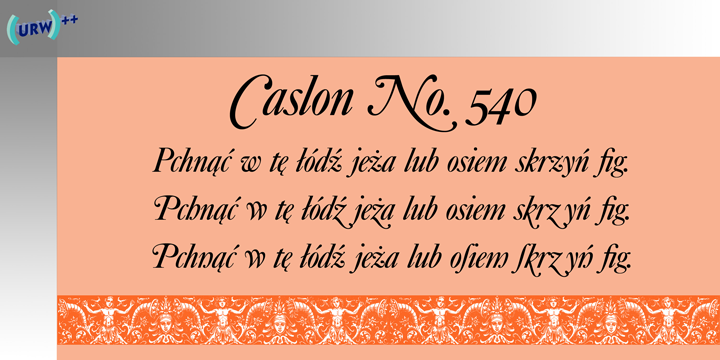Пример шрифта Caslon 540