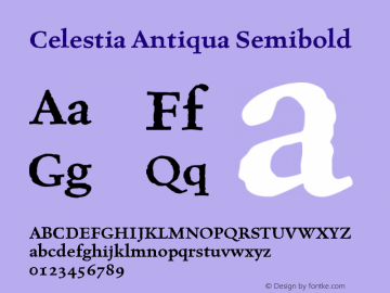 Пример шрифта Celestia Antiqua