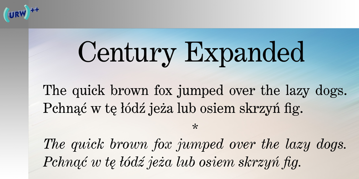 Пример шрифта Century Expanded
