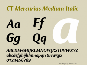Пример шрифта CT Mercurius Black Italic