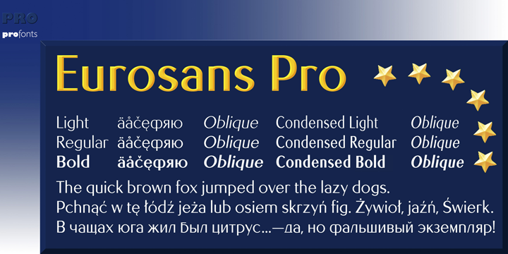 Пример шрифта EuroSans