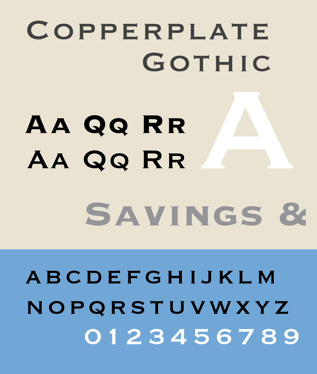 Пример шрифта Copperplate Gothic