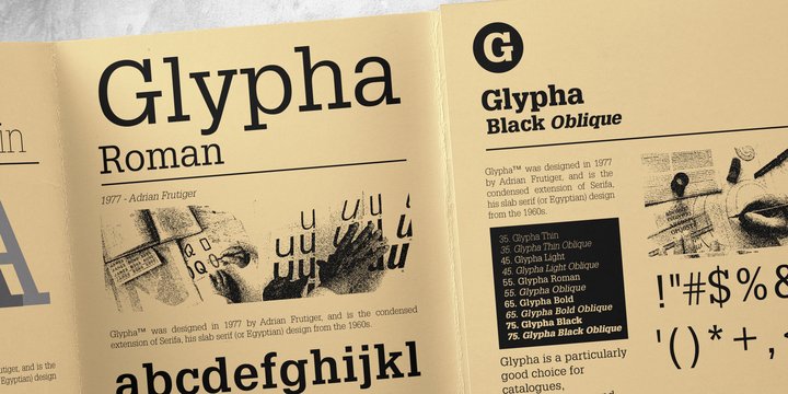 Пример шрифта Glypha