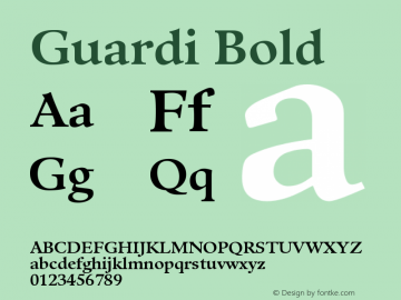 Пример шрифта Guardi