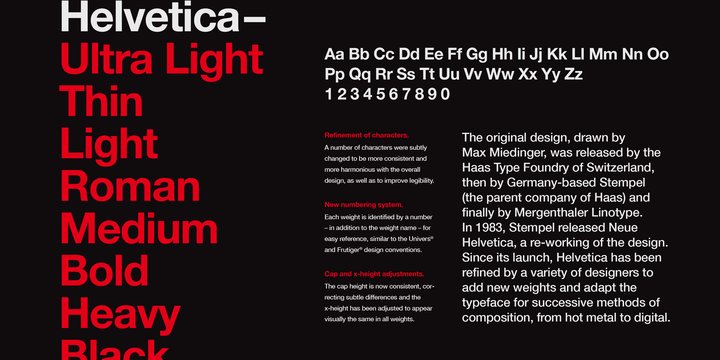 Пример шрифта Helvetica Bold