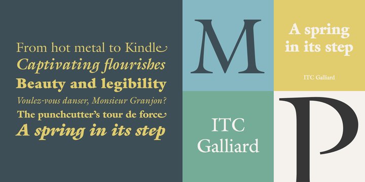 Пример шрифта ITC Galliard