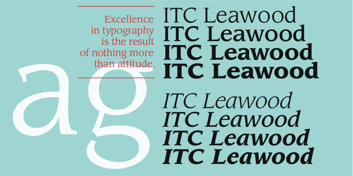 Пример шрифта ITC Leawood Medium Italic