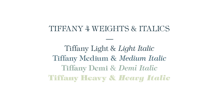 Пример шрифта ITC Tiffany Demi Italic