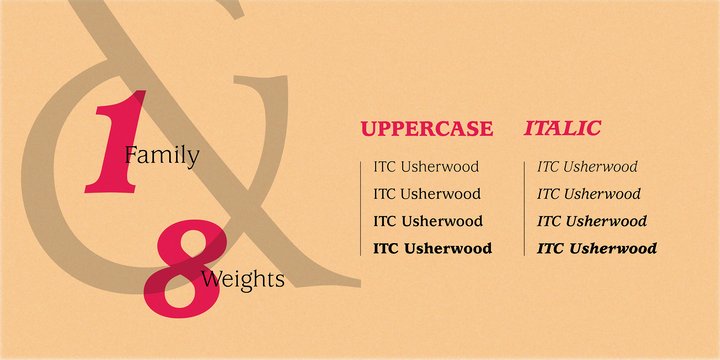 Пример шрифта ITC Usherwood Medium Italic