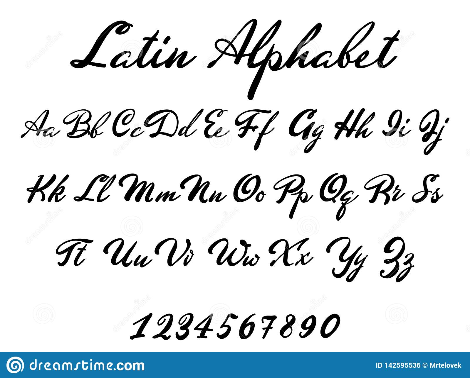 Пример шрифта Latin
