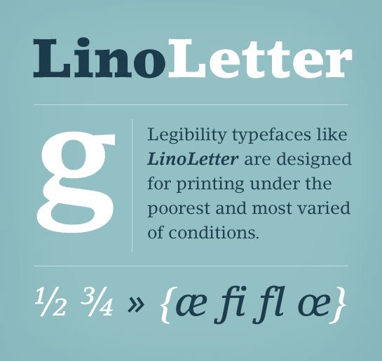 Пример шрифта Lino Letter