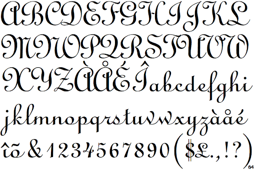 Пример шрифта LinoScript