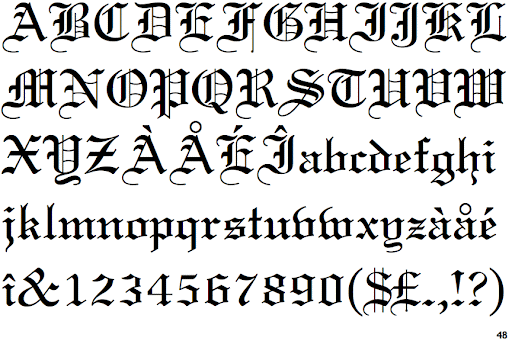 Пример шрифта Linotext