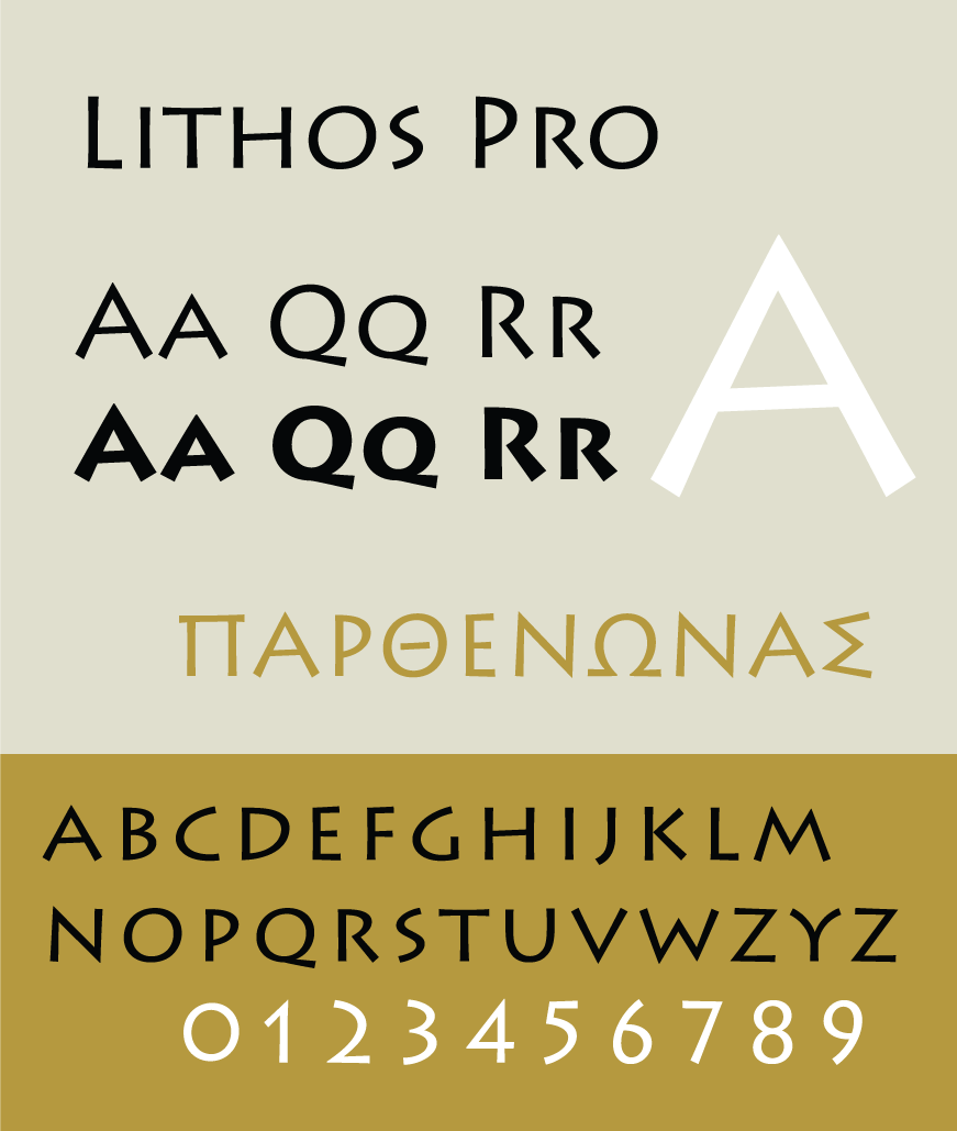 Пример шрифта Lithos Pro
