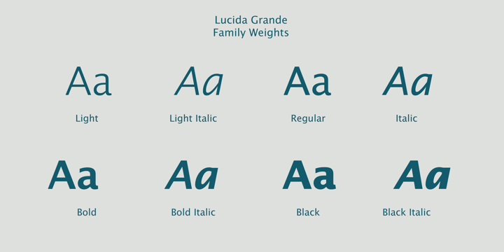 Пример шрифта Lucida Grande Regular