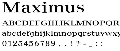 Пример шрифта Maximus