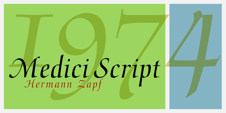 Пример шрифта Medici Script