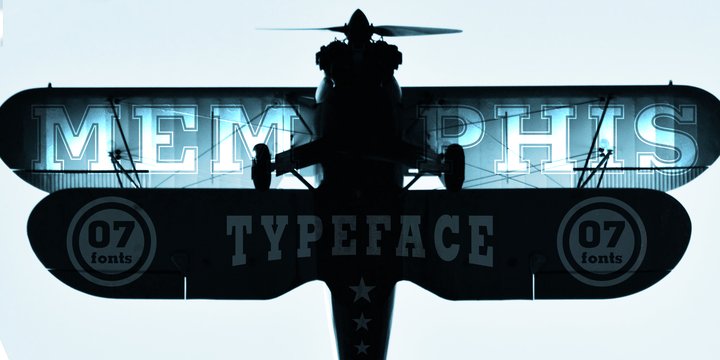 Пример шрифта Memphis