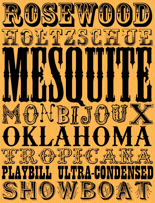 Пример шрифта Mesquite