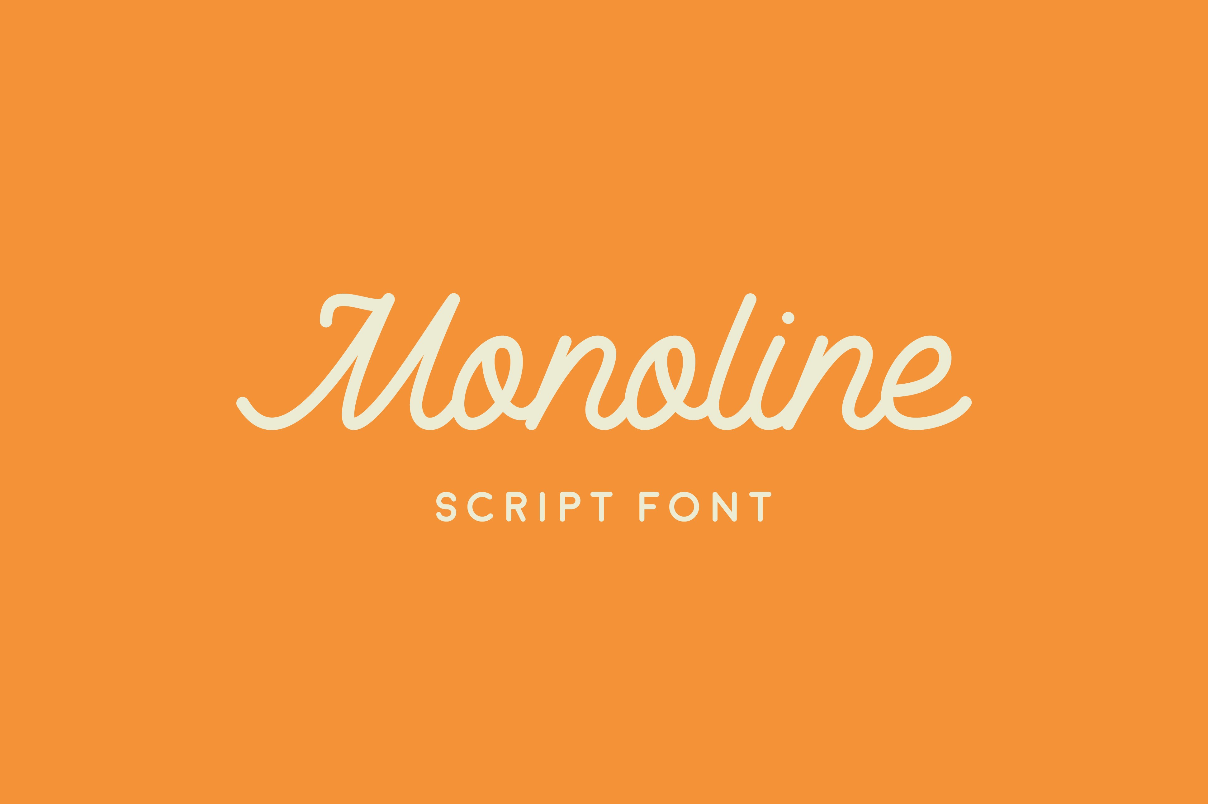 Пример шрифта Monoline Script
