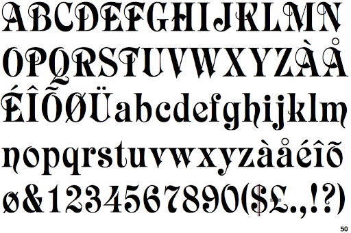 Пример шрифта Raphael