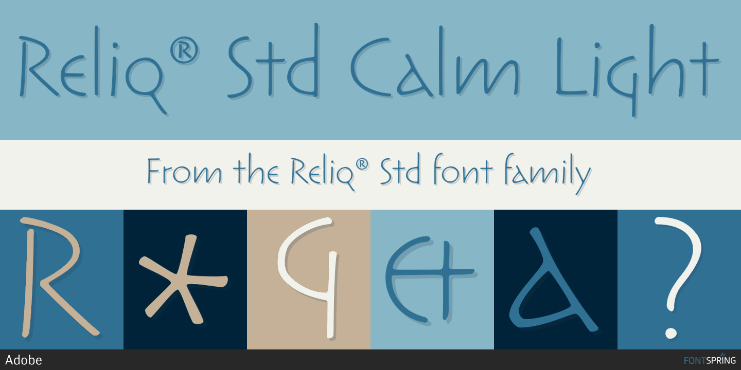Пример шрифта Reliq