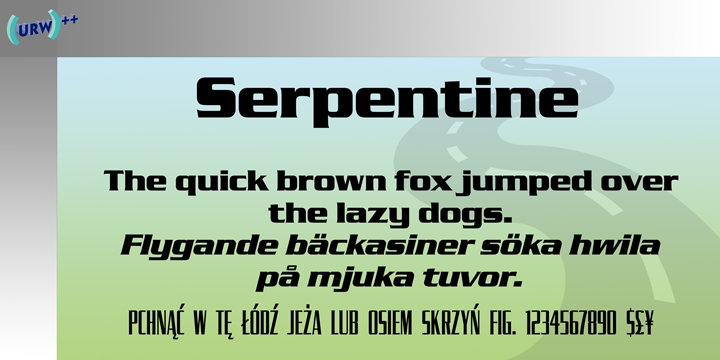 Пример шрифта Serpentine