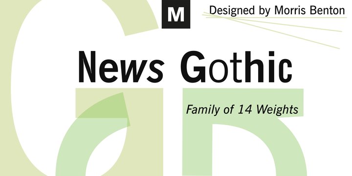 Пример шрифта News Gothic