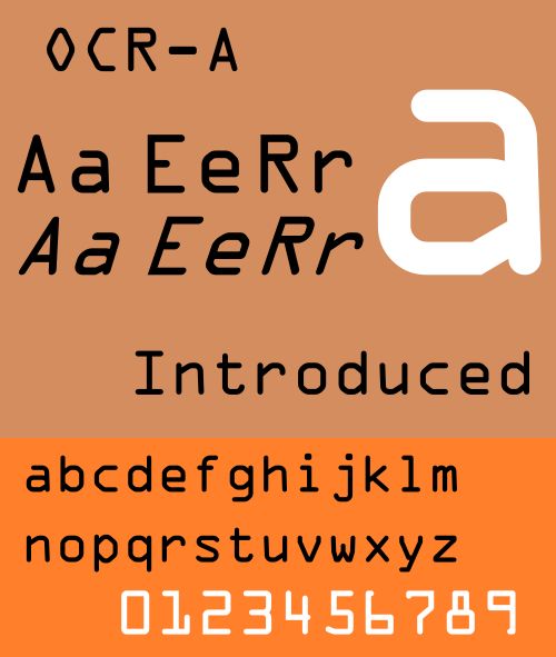 Пример шрифта OCR A