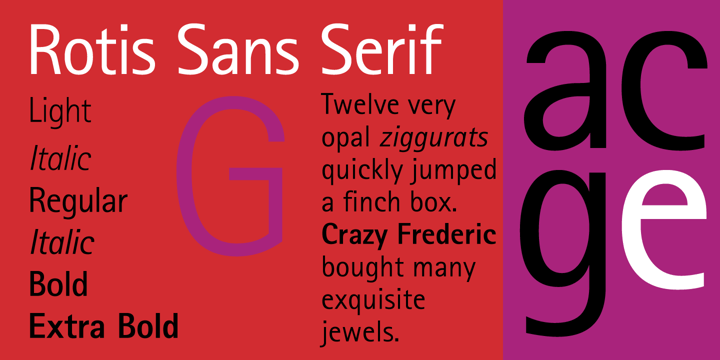 Пример шрифта Rotis Sans Serif Light Italic