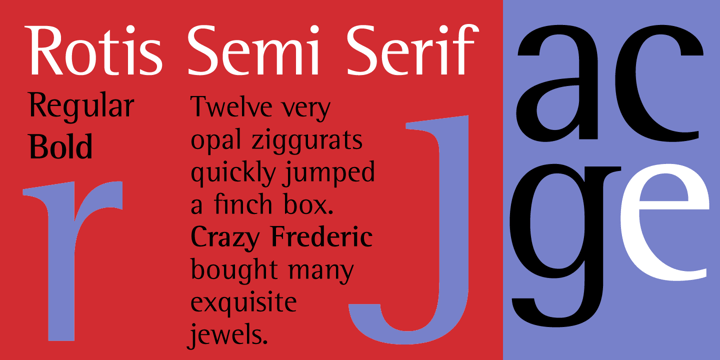Пример шрифта Rotis Semi Sans Light Italic