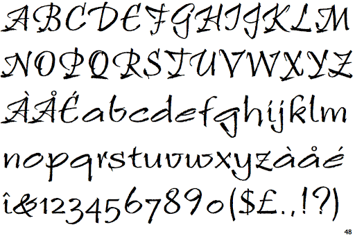 Пример шрифта Ruling Script Regular