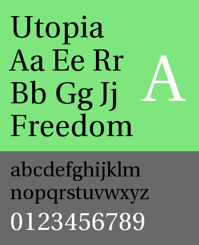 Пример шрифта Utopia
