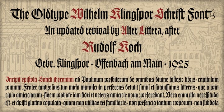 Пример шрифта Wilhelm Klingspor Gotisch Regular