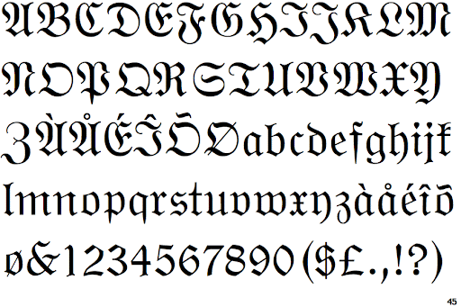 Пример шрифта Wittenberger Fraktur Regular