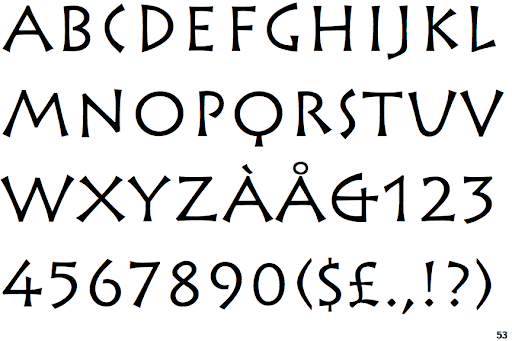Пример шрифта Rusticana Roman