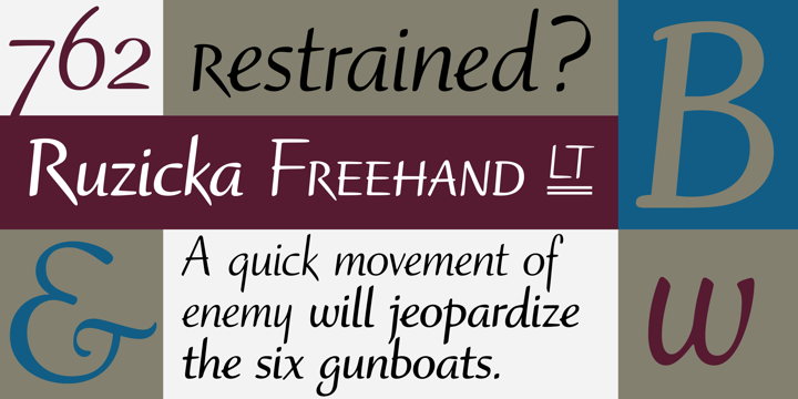 Пример шрифта Ruzicka Freehand
