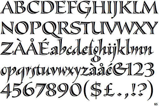 Пример шрифта Sassafras