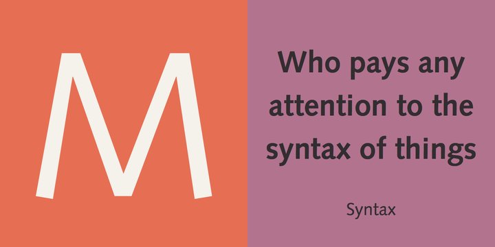 Пример шрифта Syntax Roman