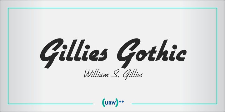 Пример шрифта Gillies Gothic