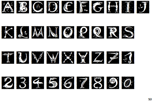 Пример шрифта ITC Dinitials